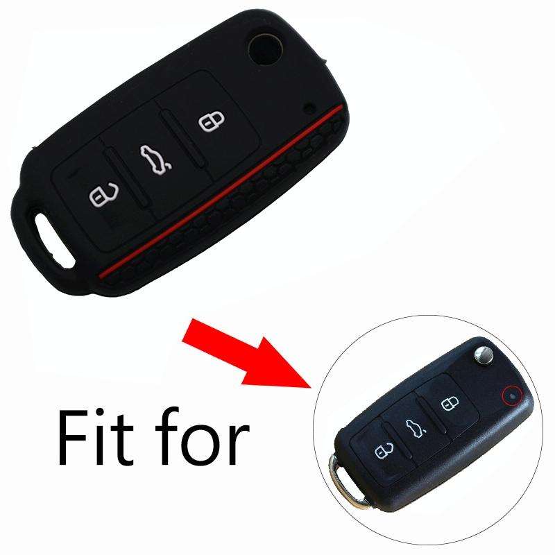 Do not Touch My Key Style Silicone Car Key Cover for Volkswagen Jetta Polo Passat Skoda Tiguan Go...