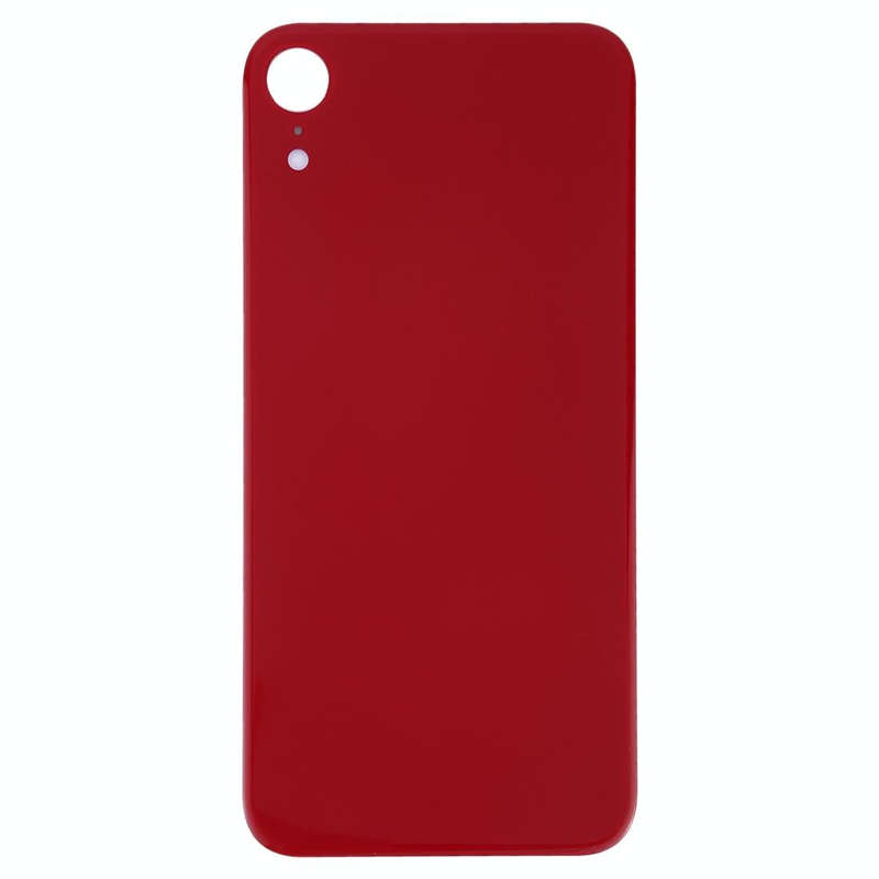 Easy Replacement Big Camera Hole Glass Back Battery Cover with Adhesive for iPhone XR(Red)