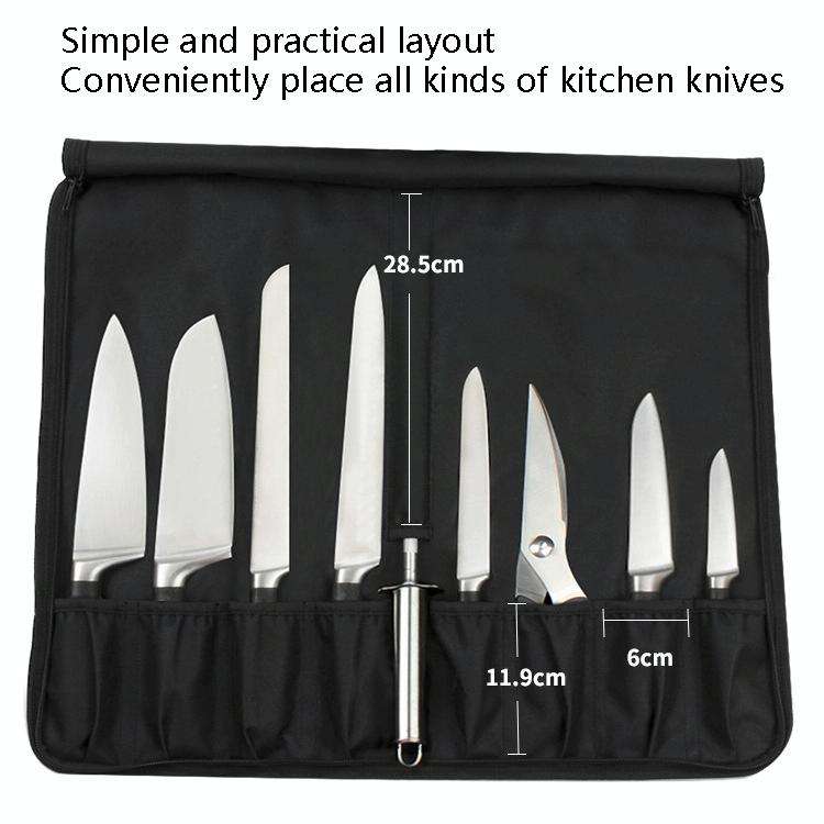 WESSLECO Chef Knife Storage Bag Knife Roll Bag(Black)