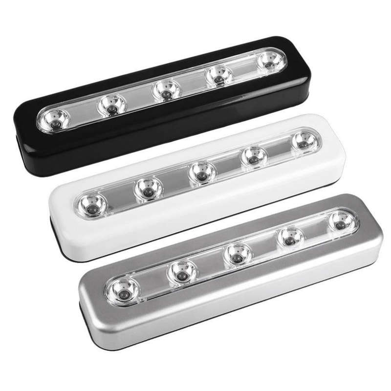 5 LEDs High Lighting Long Touch Light LED Night Light Pat Lamp(Silver)
