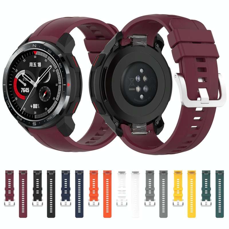 For Huawei Honor Watch GS Pro Silicone Watch Band, Size: One Size(Black)