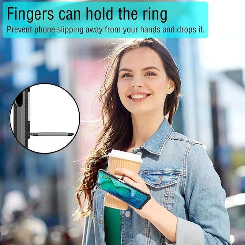 For Huawei P40 Pro / P40 Pro+ Carbon Fiber Protective Case with 360 Degree Rotating Ring Holder(B...