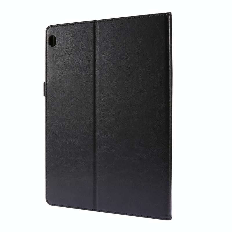 For Lenovo Tab M10 Crazy Horse Texture Horizontal Flip Leather Case with 2-folding Holder & Card ...