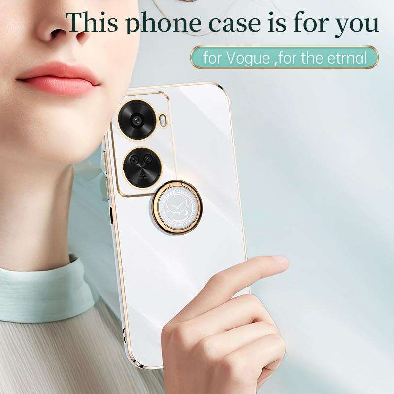 For Huawei Nova 11 SE XINLI Straight Edge 6D Electroplate TPU Phone Case with Ring Holder(Cherry ...
