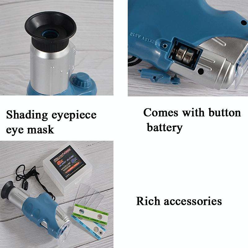 C2122 20X-60X Children Handheld Microscope Scientific Experiment Toy Outdoor Adventure STEAM Teac...