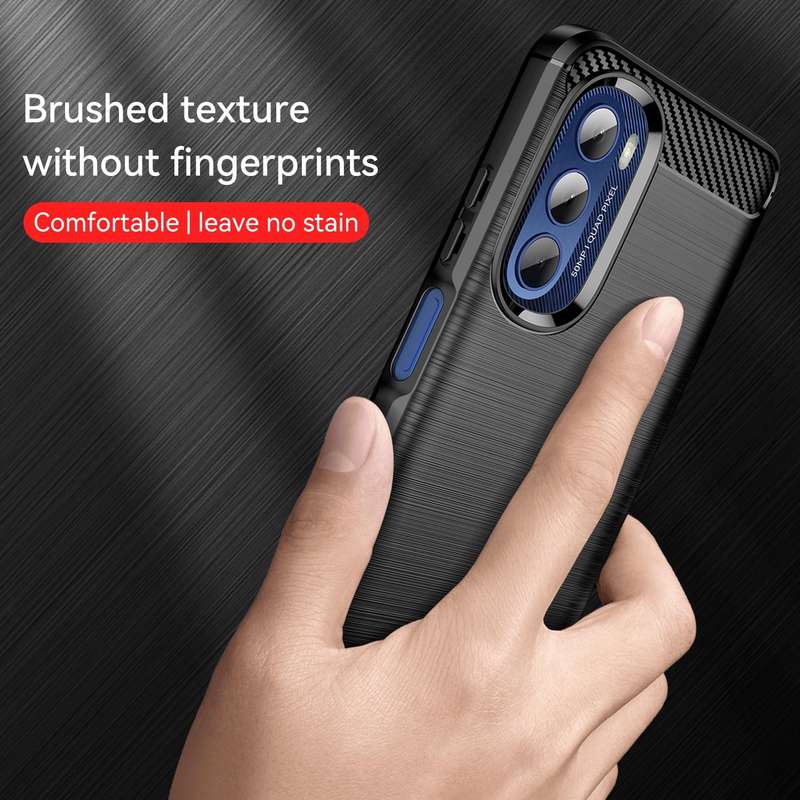 For Motorola Moto G Stylus 5G 2022 Brushed Texture Carbon Fiber TPU Phone Case(Black)