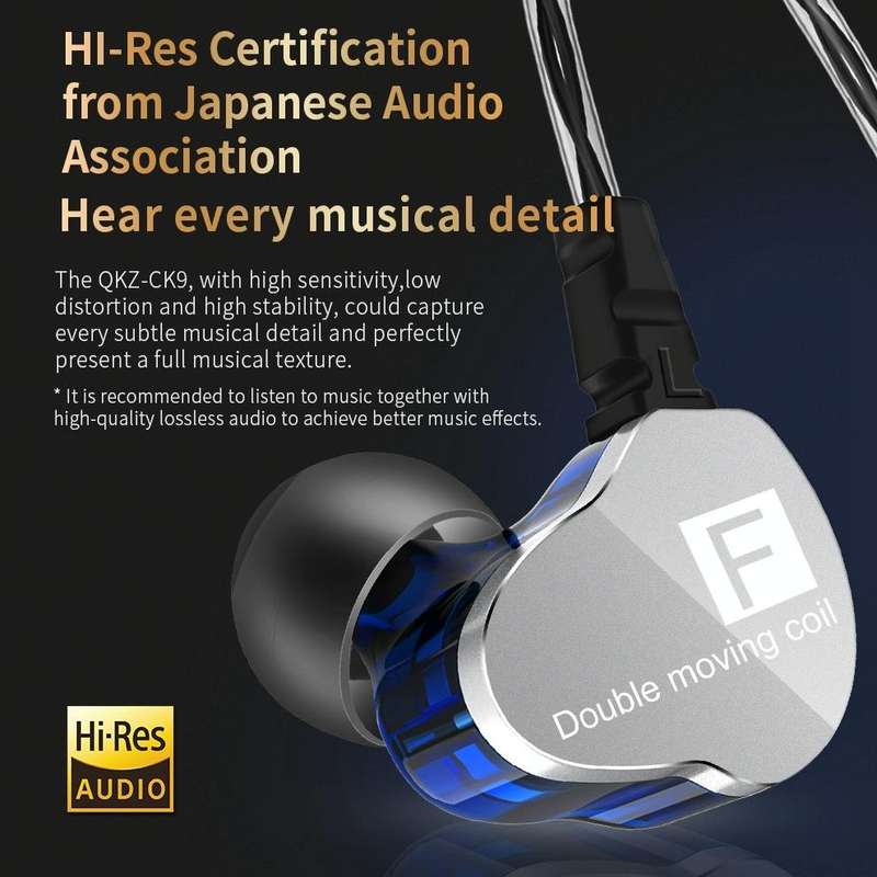 QKZ F910 In-Ear Subwoofer Dual Dynamic Earphone(Black)