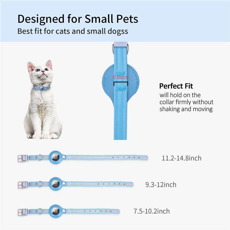 For Airtag Tracker Protective Cover Pet PU Collar, Specification: XS(Purple)