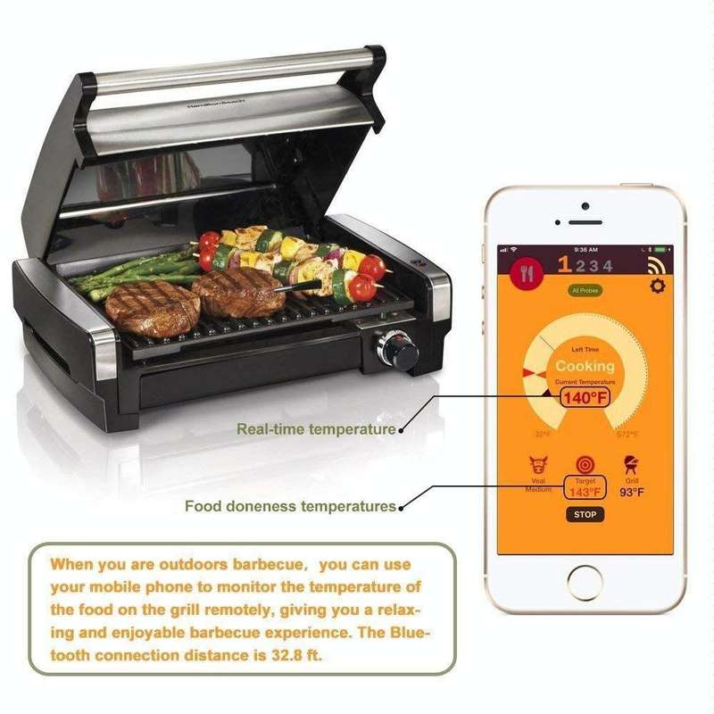 TY530 BBQ Probe Wireless Bluetooth Thermometer Mobile Phone APP Kitchen Food Barbecue Oven Thermo...