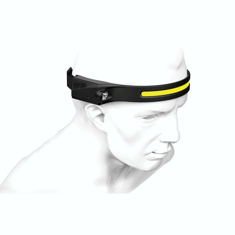 Silicone LED Smart Sensor Light Outdoor Strong Light Long-Beam Headlight(Black)