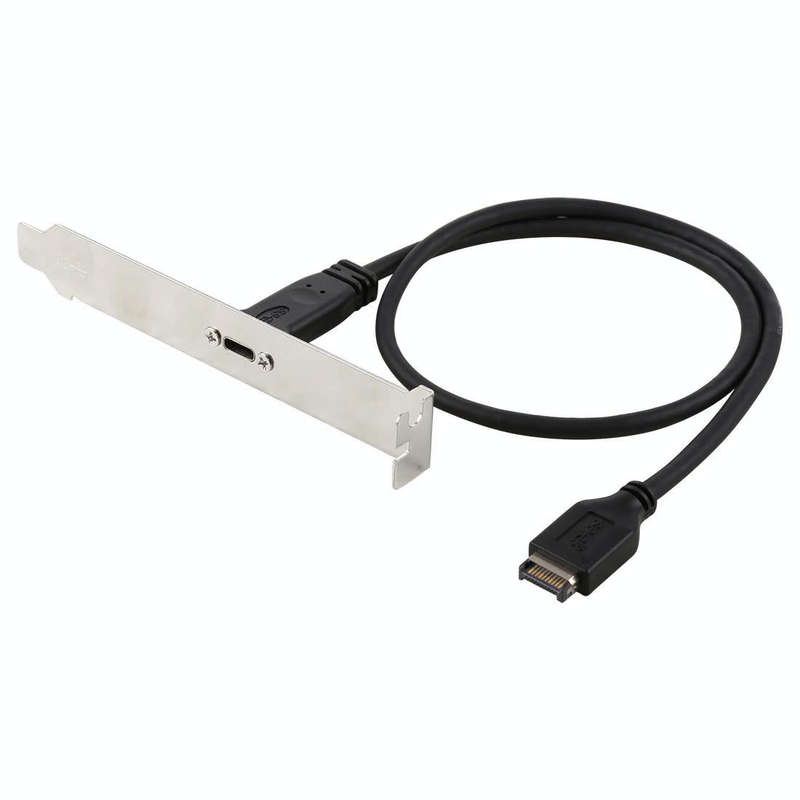 50cm Panel Bracket Header USB-C / Type-C Female to USB 3.1 Type-E Extension Wire Connector Cord C...
