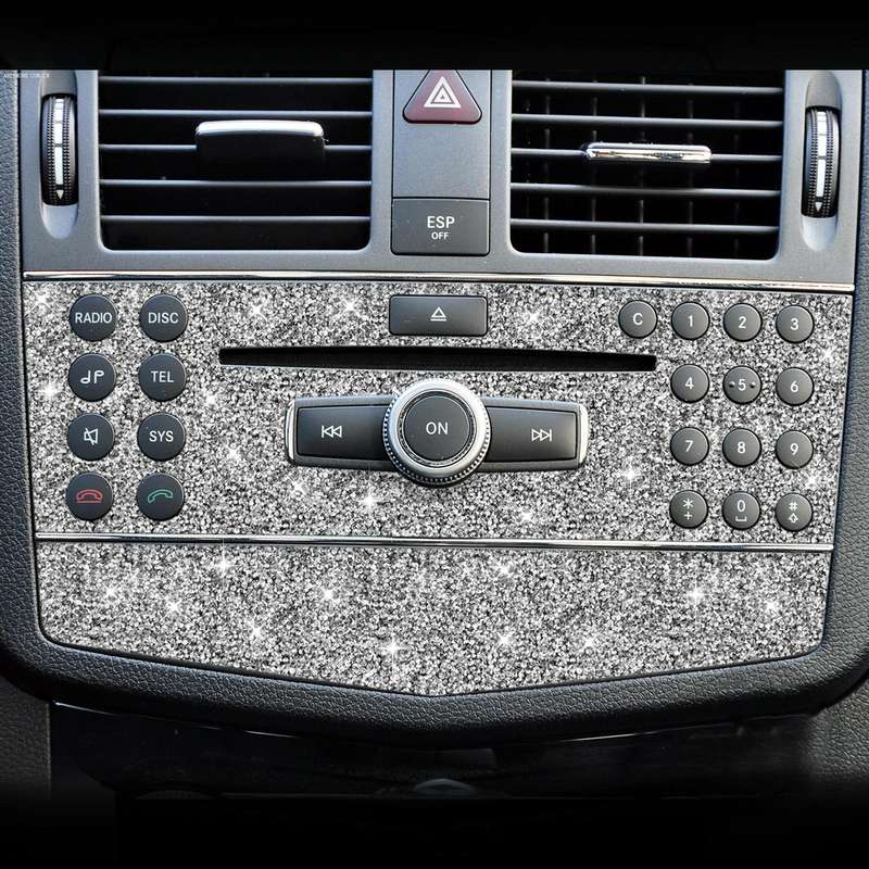 For Mercedes-Benz C-class W204 2007-2010 Car Central Control Panel A Diamond Decorative Sticker, ...