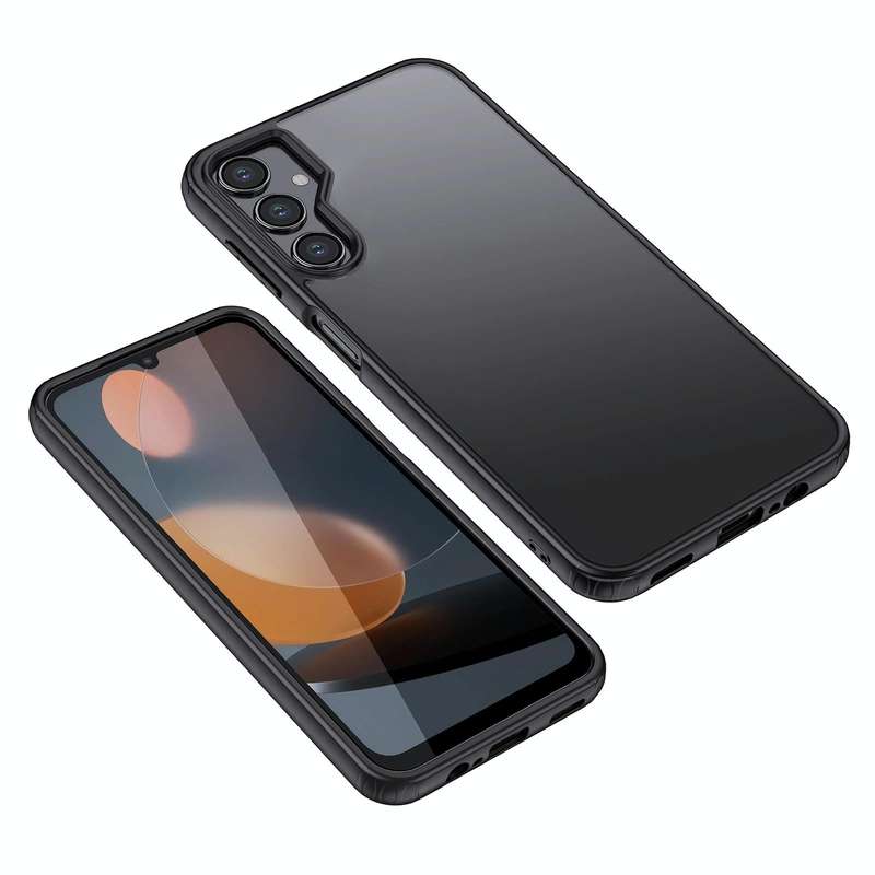 For Samsung Galaxy A24 4G Armor Clear TPU Hard PC Phone Case(Matte Black)
