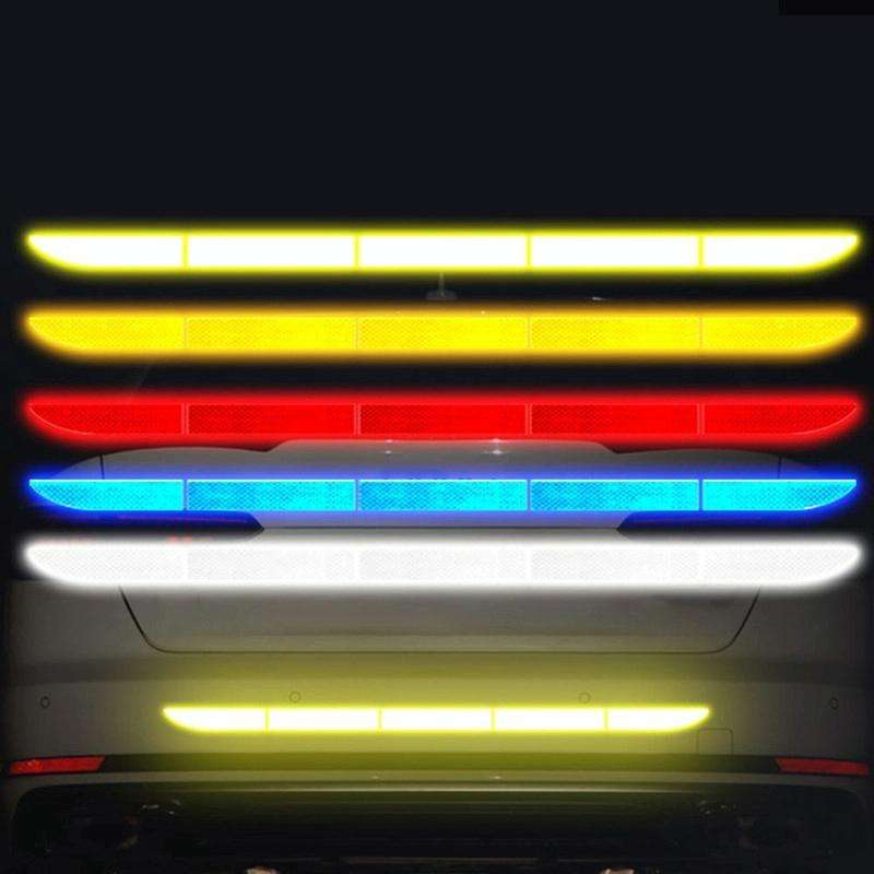 5 Sets Car Trunk Reflective Decorative Strip Anti-Scratch Car Tail Warning Decorative Stickers(Wh...