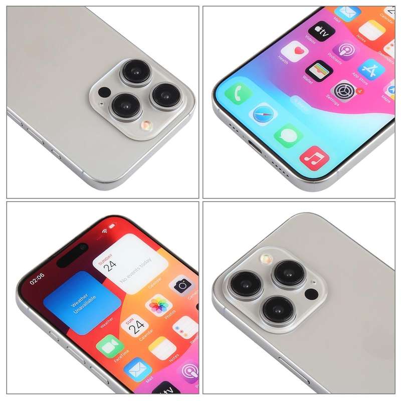 For iPhone 15 Pro Color Screen Non-Working Fake Dummy Display Model (Natural Titanium)