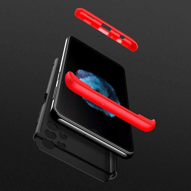 For Samsung Galaxy A32 4G GKK Three Stage Splicing Full Coverage PC Case(Black Red)