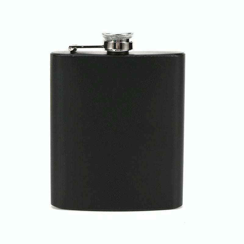 7oz 304 Stainless Steel Matte Black Paint Flagon Whiskey Vodka Wine Pot Hip Flask