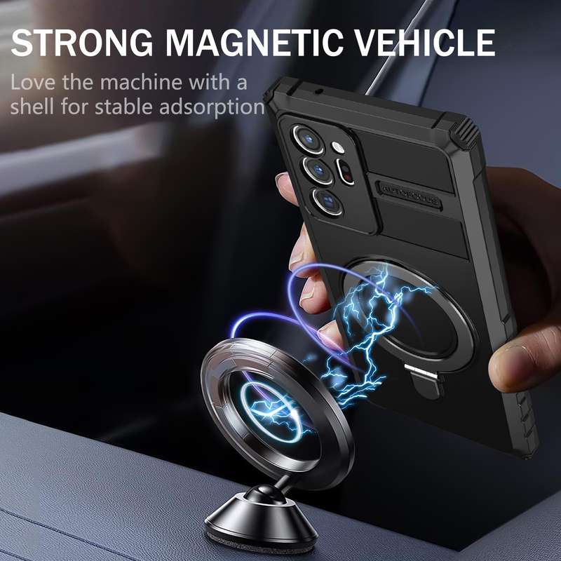 For Samsung Galaxy Note20 Ultra MagSafe Magnetic Holder Phone Case(Black)