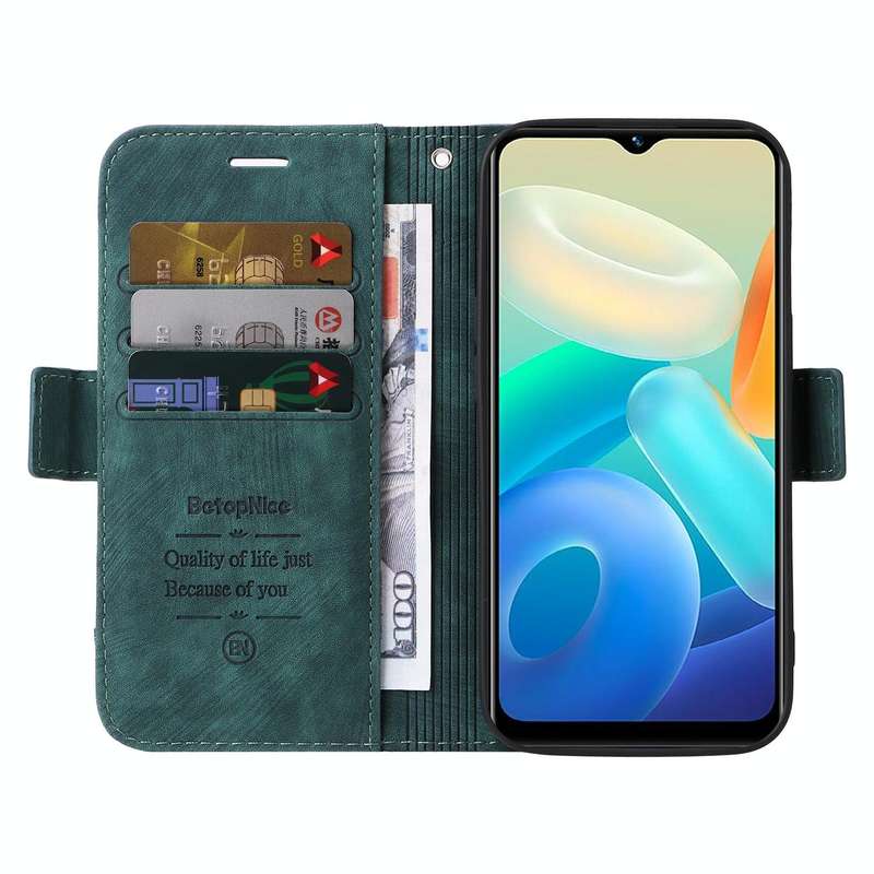 For vivo Y02s / Y16 4G BETOPNICE Dual-side Buckle Leather Phone Case(Green)