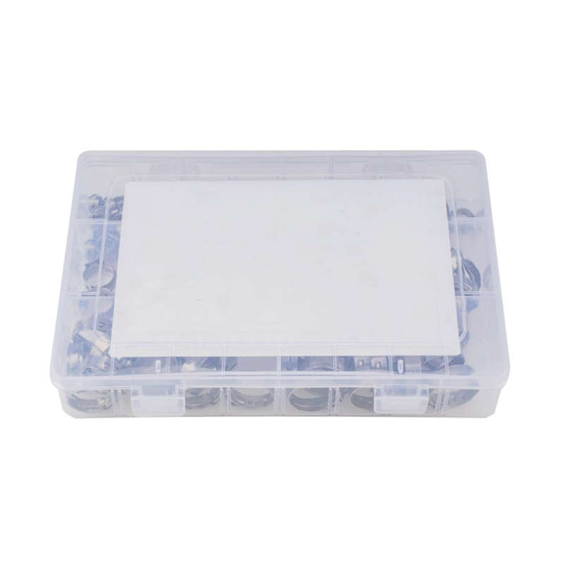 128 PCS Adjustable Single Ear Plus Stainless Steel Hydraulic Hose Clamps O-Clips Pipe Fuel Air In...