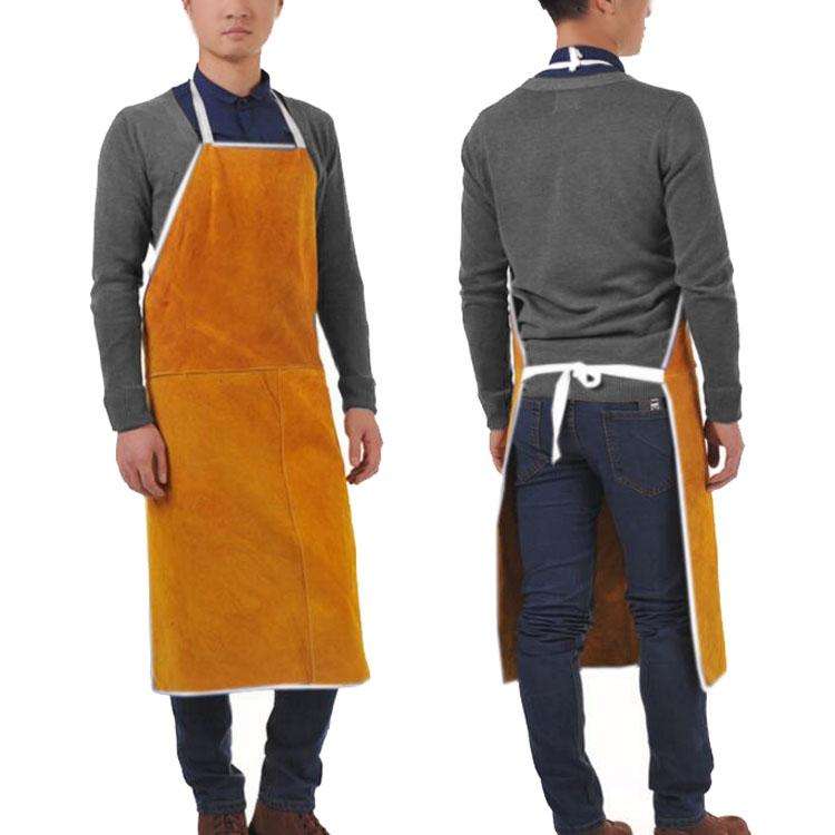 Full Leather Electric Welding Apron High Temperature Fireproof Star Splash Protective Clothing(Or...