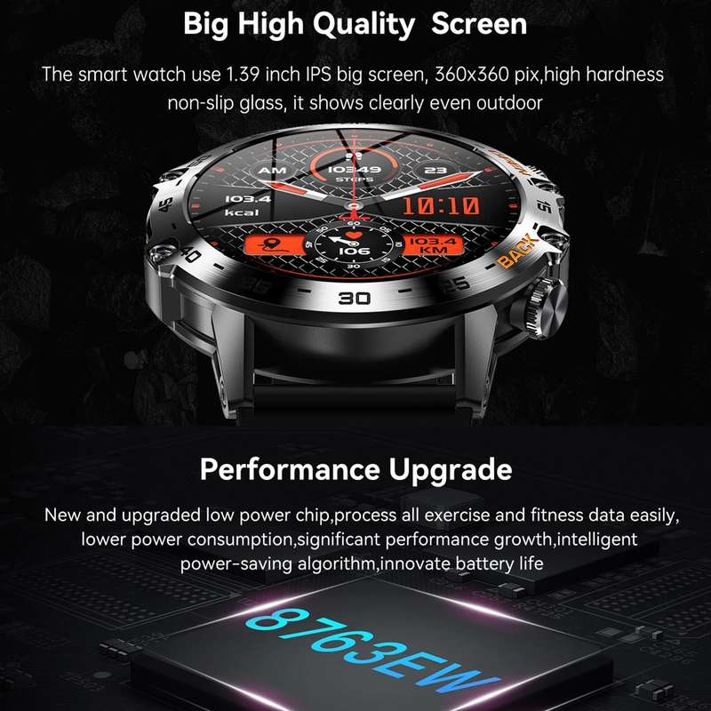 K52 1.39inch BT5.0 Smart Watch Support Heart Rate/ Sleep Detection(Orange)