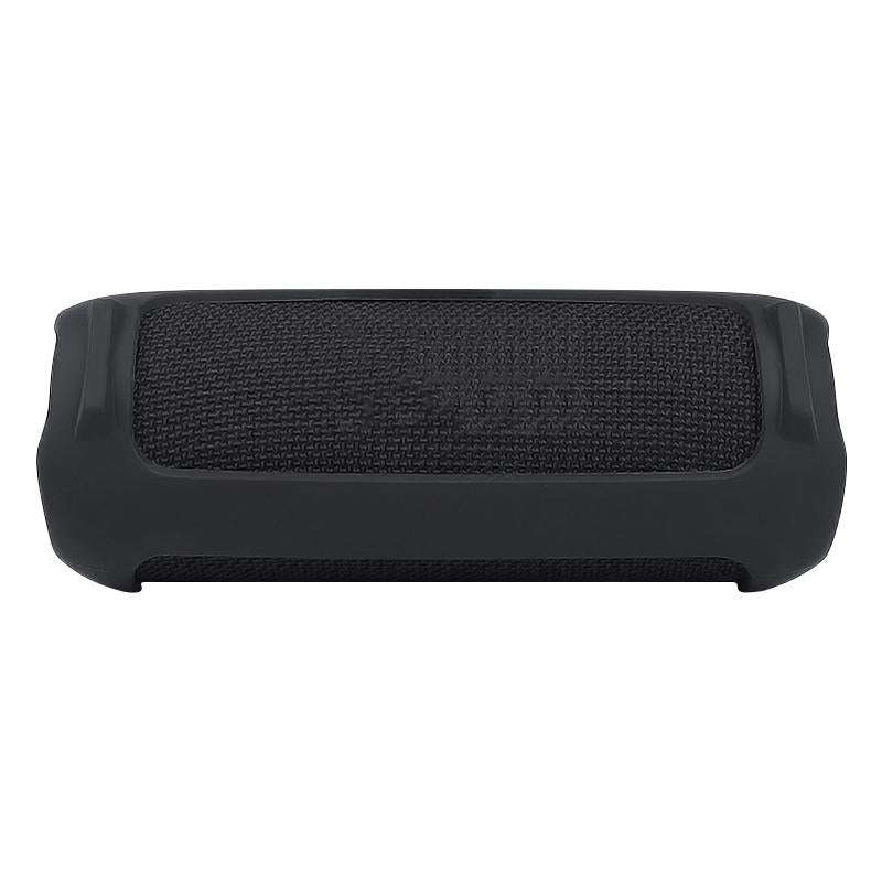 For JBL Flip 6 Bluetooth Speaker Portable Silicone Case with Shoulder Strap(Black)