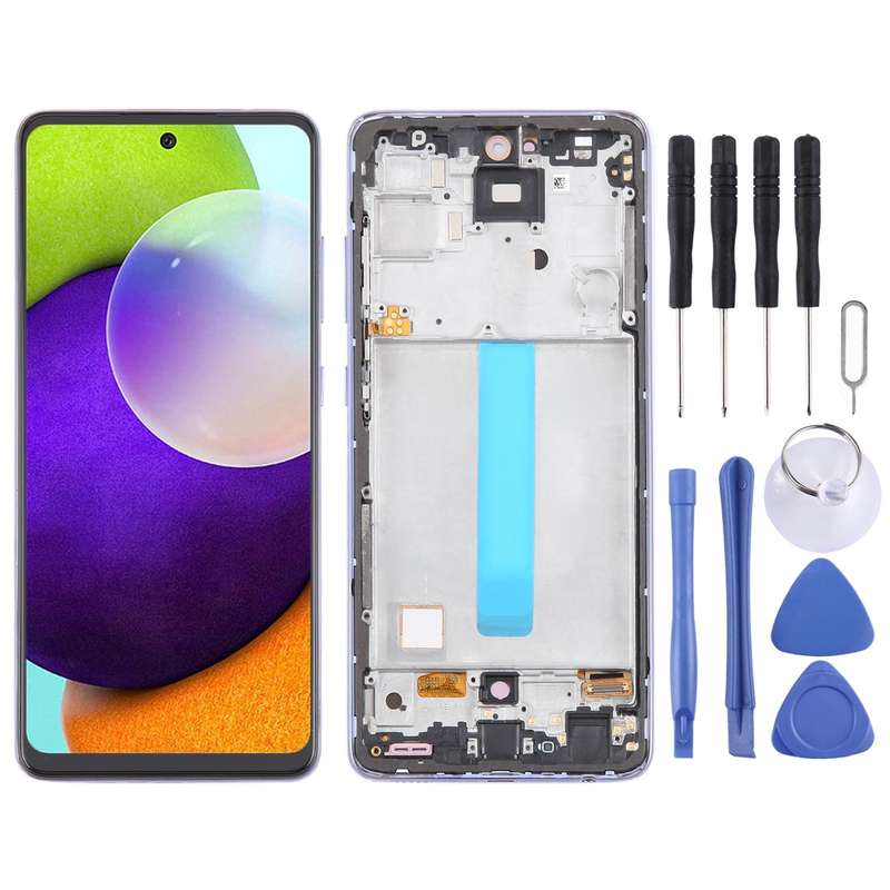 For Samsung Galaxy A52 4G SM-A525 6.43 inch OLED LCD Screen Digitizer Full Assembly with Frame (P...