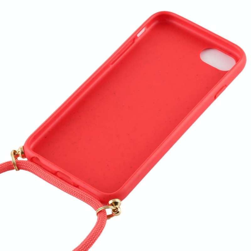 For iPhone 8 / 7 TPU Anti-Fall Mobile Phone Case With Lanyard(Black)