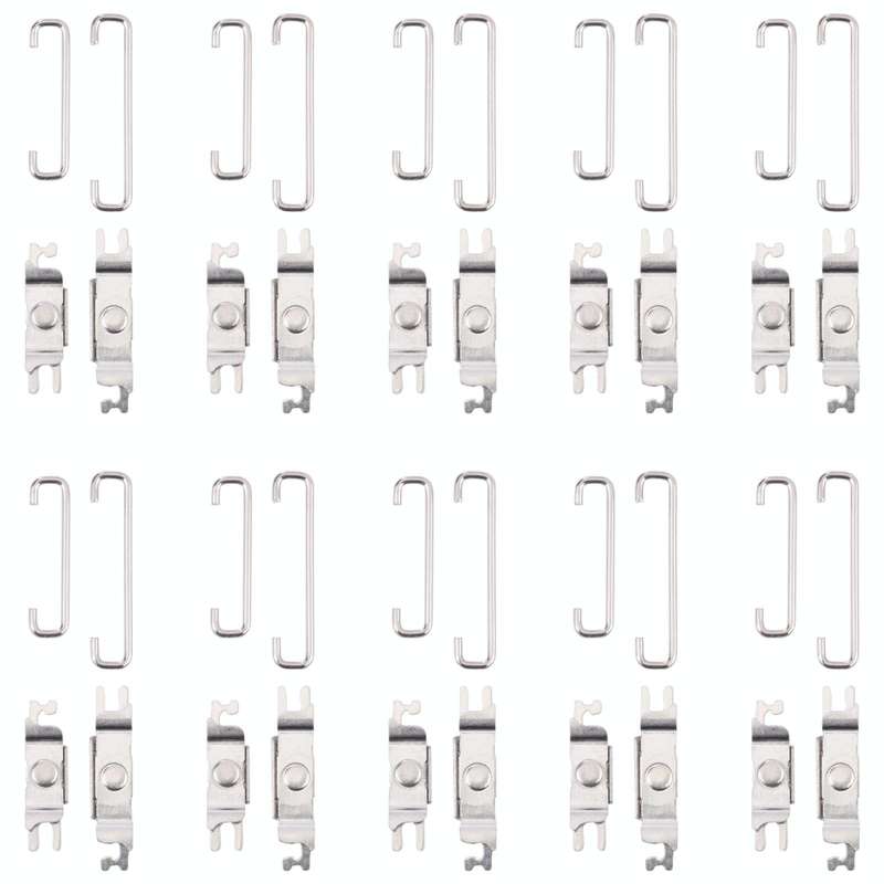 10 Sets Power/Volume Internal Badge Holder and U Spring Hooks for iPhone X-13 Pro Max