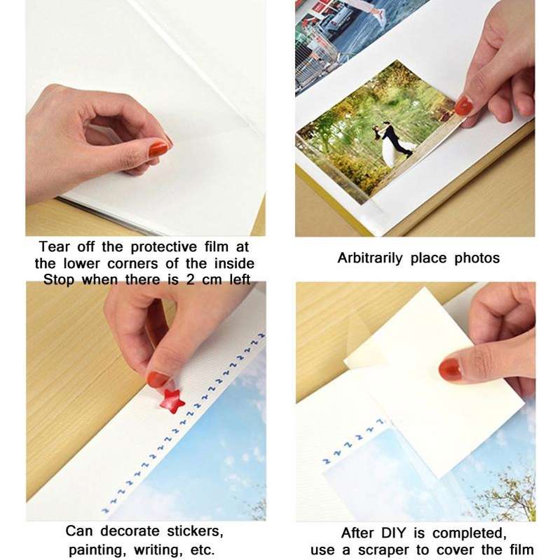 Retro Art DIY Handmade Photo Album Self-Adhesive Film Album, Colour:16 inch Apricot Blossom(40 Wh...