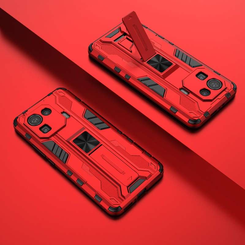 For Xiaomi Mi 11 Pro Supersonic PC + TPU Shock-proof Protective Case with Holder(Red)