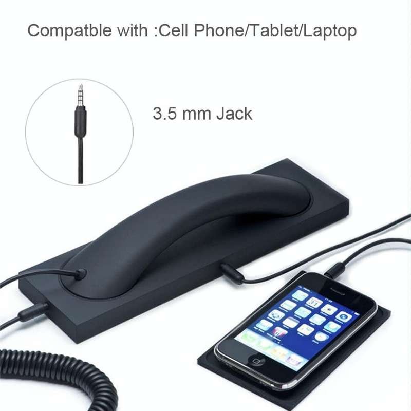 3.5mm Universal Office Mobile Phone Retro External Headset Mobile Phone Handset(White)