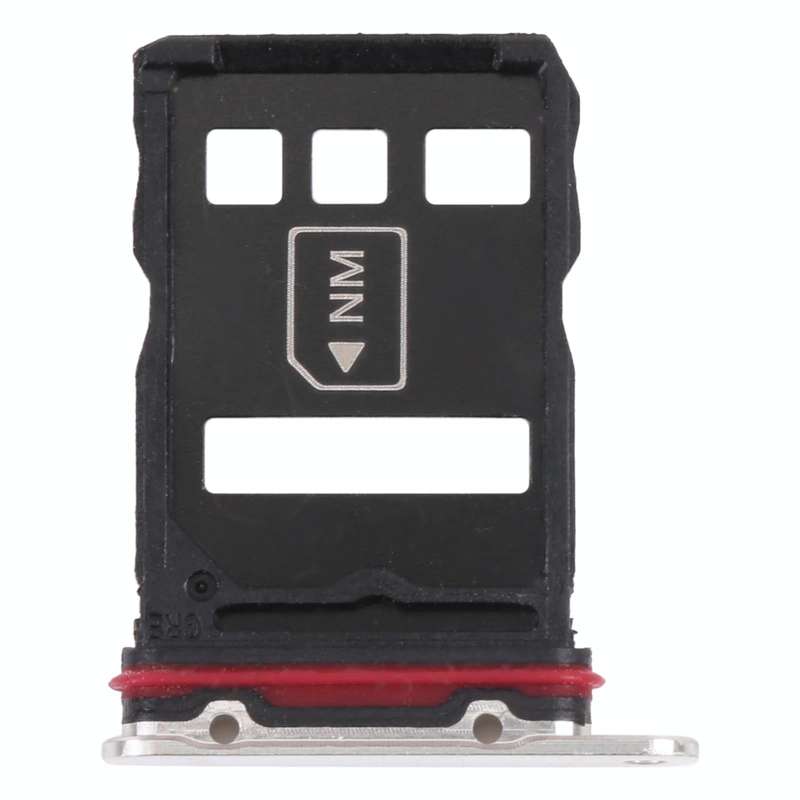 SIM Card Tray + NM Card Tray for Huawei P50 Pro+ (Silver)