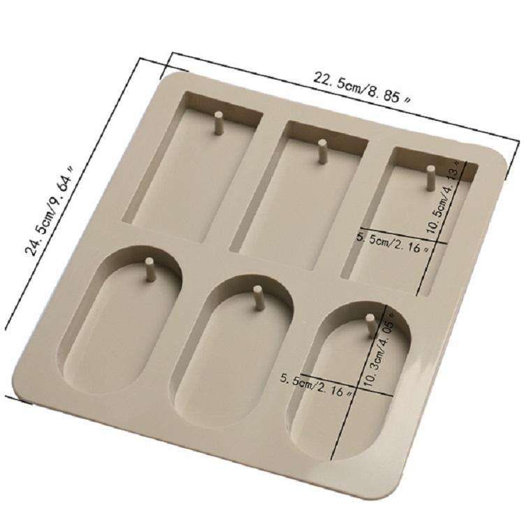 Aromatherapy Wax Handmade Soap Silicone Mold, Specification:Three Rectangle Three Oval