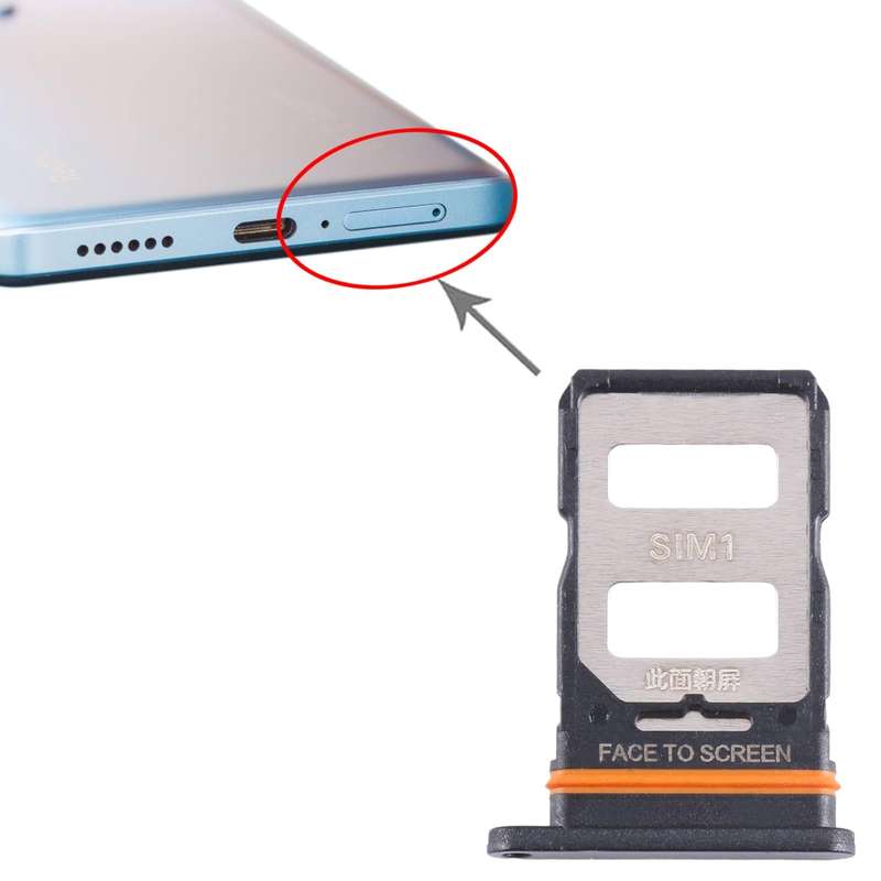 For Xiaomi Redmi Note 12 Pro+ 5G SIM Card Tray + SIM Card Tray (Black)