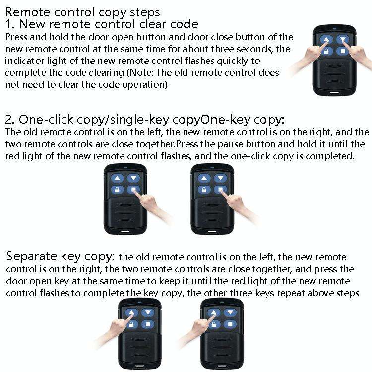 2 PCS Electric Roller Shutter Waterproof Copy Universal Remote Controller Garage Door Remote Cont...