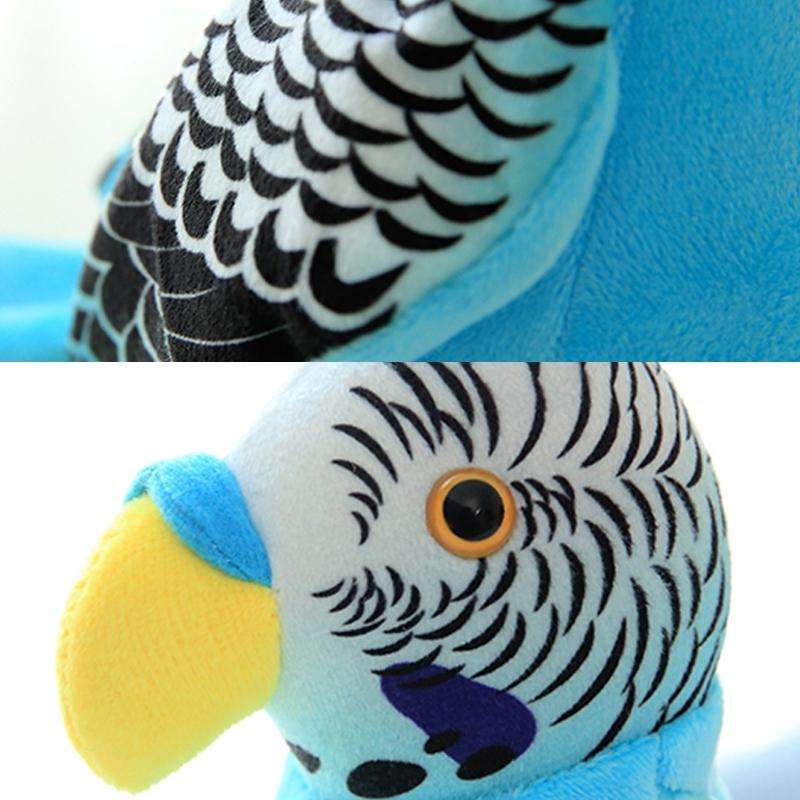 Plush Toy Parrots Recording Talking Parrots Will Twist the Fan Wings Children Toys, Size:Height 1...
