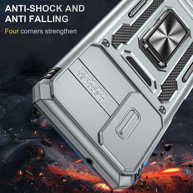 For Samsung Galaxy A03s Armor PC + TPU Camera Shield Phone Case(Grey)