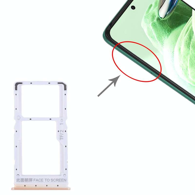 For Xiaomi Redmi Note 12 5G SIM Card Tray + SIM / Micro SD Card Tray (Pink)
