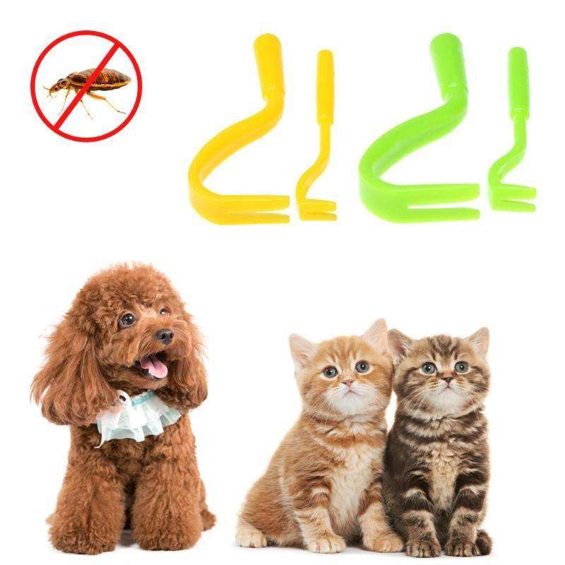 2 PCS Pet Catcher Flea Clipper Animal Deworming Pull Hard Tick Extractor Cats and Dogs Lice Scave...