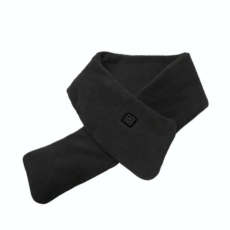 Heated Scarf Three Gear Adjustment Warm Fleece Cold Scarf(Black)