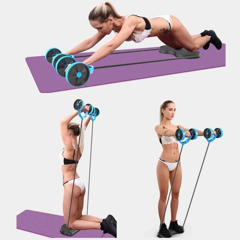 Multifunctional Abdominal Wheel Pull Rope Home Abdominal Training Fitness Equipment Blue