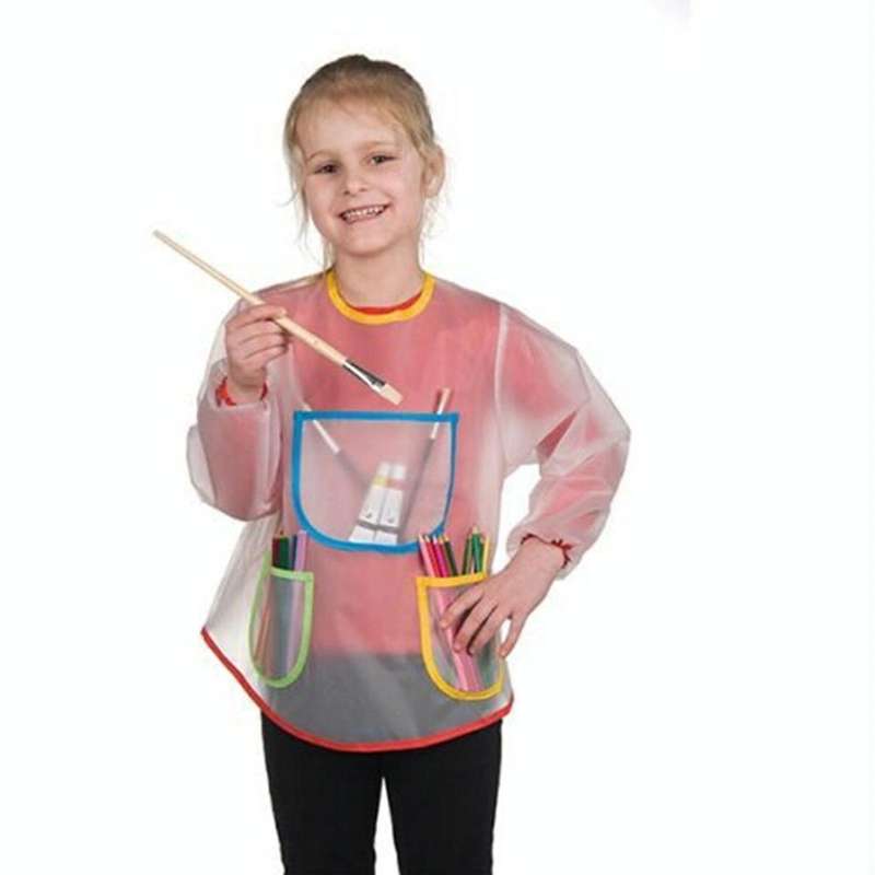 Drawing Waterproof Anti-dirty Transparent Apron for Children