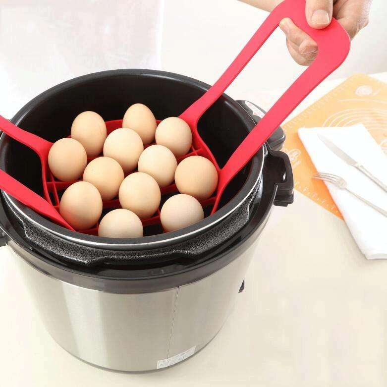 Steamer Sling Pressure Cooker Silicone Steamer(Red)