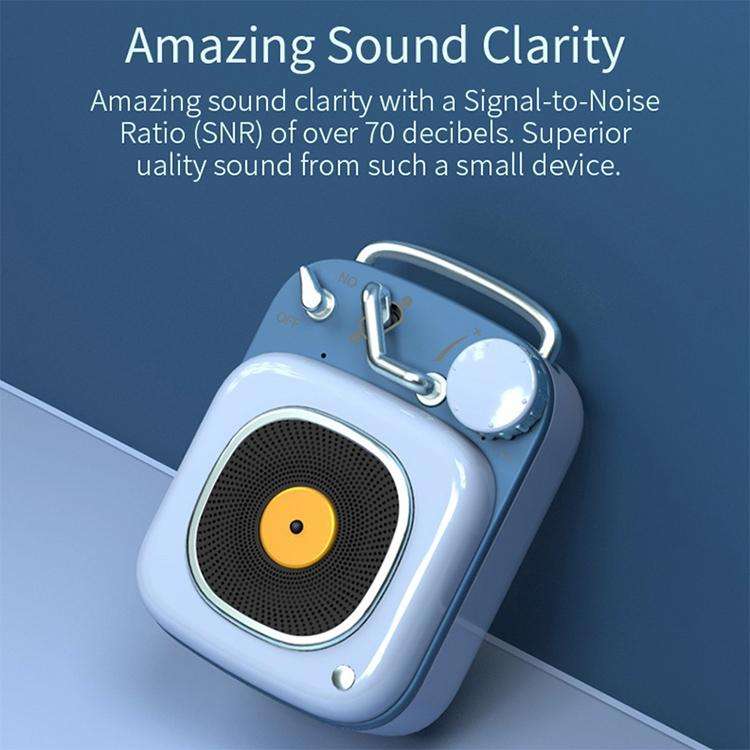 HM20 Retro Mini Wireless Bluetooth 5.0 Portable Speaker Microphone Aluminium Alloy Body Music Pla...