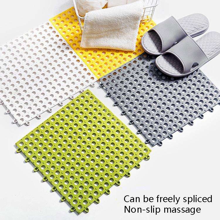 4 PCS Bathroom Anti-Slip Mat Shower Room Splicing Ground Pad, Size: 30x30cm(White)