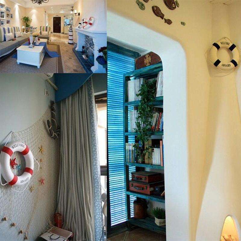 Decorative Life Ring Buoy Home Wall Door Hangings Decor, Diameter: 7cm / 14cm(Blue)
