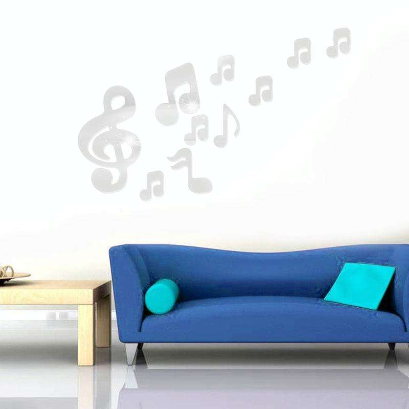 3D Musical Notes Acrylic Mirrors Wall Sticker Home Decor Living Room Wall Decoration Art DIY Wall...