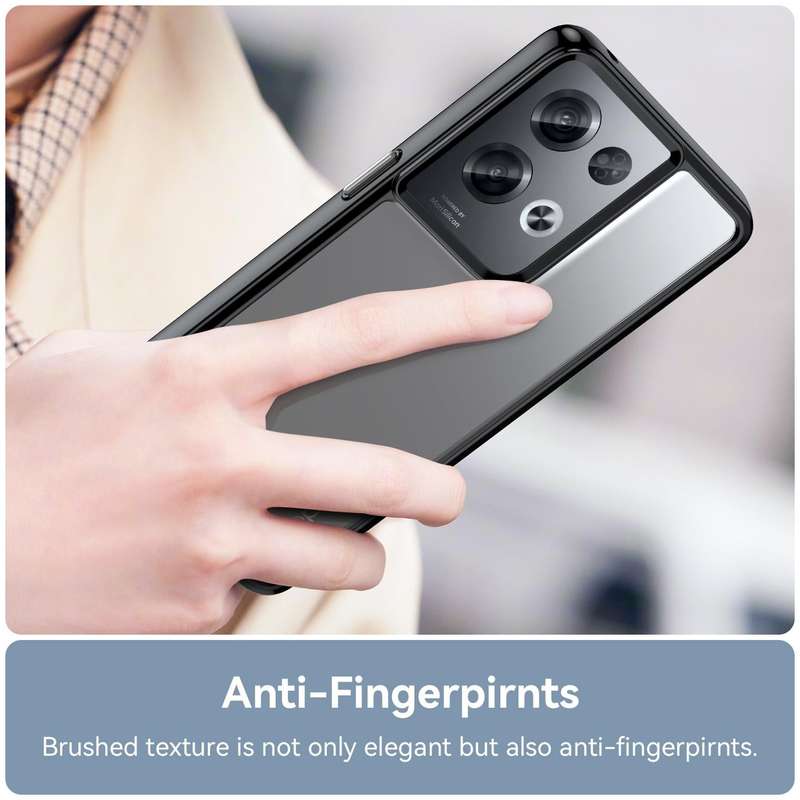 For OPPO Reno8 Pro India Colorful Series Acrylic + TPU Phone Case(Black)